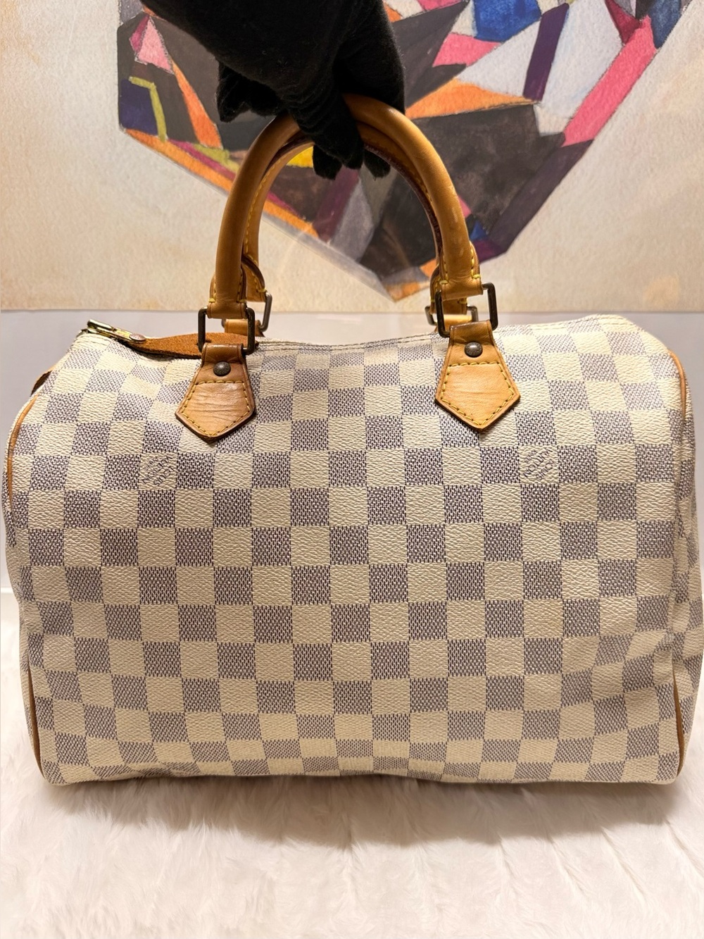 LOUIS VUITTON-SP2037 Speedy 30 Damier Azur Bag